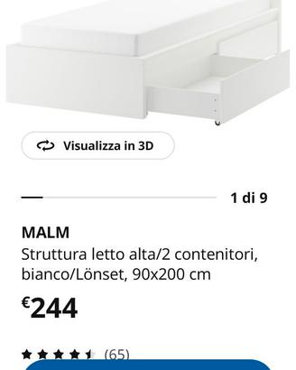 Due letti MALM IKEA con doghe LONSET