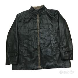 Giacca In Similpelle nera con Pelliccia eco