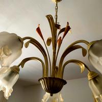 lampadario a fiori in ferro battuto 