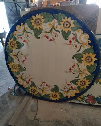 Tavolo in pietra lavica ceramizzato diametro 132cm