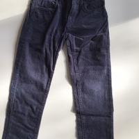 Pantaloni bambino 7-8 anni velluto blu- taglia 128