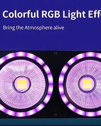 Blinder Led Cob  2x100w Bianco + Ring RGB  