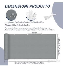 Telo oscurante sole e pioggia 8 metri