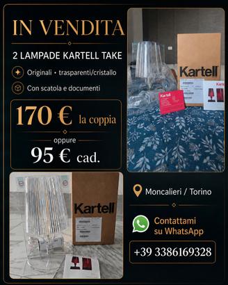 Lampada Kartell TAKE originale trasparente con sca
