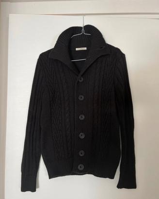 Cardigan Naramaglie misto lana merino nero