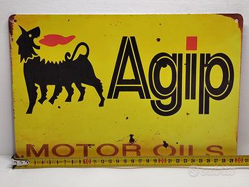 Targa Metallo Vintage Agip 30x20cm