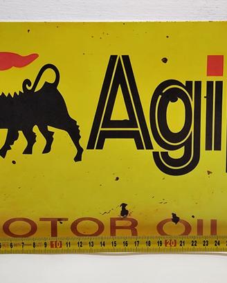 Targa Metallo Vintage Agip 30x20cm