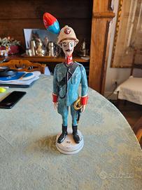 Statuina Militare Vintage Ceramica Carlino Sciacca