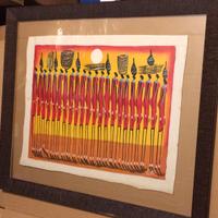 Quadro olio su tela africano