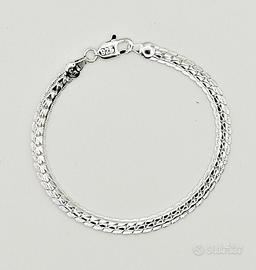 bracciale uomo donna argento maglia spina di pesce