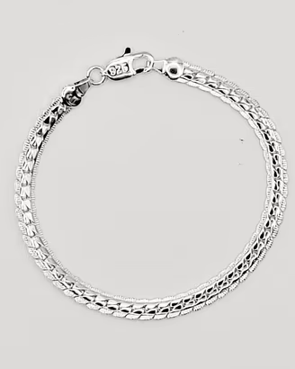 bracciale uomo donna argento maglia spina di pesce