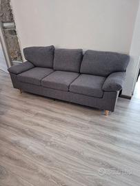 Divano 3 posti grigio210x80x80 cm