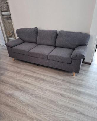 Divano 3 posti grigio210x80x80 cm