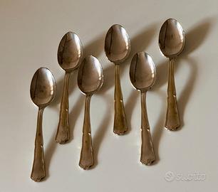 6 Cucchiaini da caffè Vintage Placcati ARG 1000