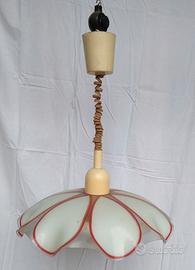 Lampadario neon, vetro e plastica anni 70 - Rif.B