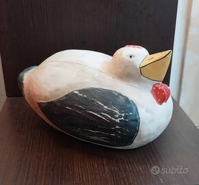 Anatra in legno dipinto a mano anni 80
