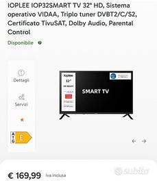 Televisore 32 pollici smart tv