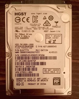 HD 2,5" Hitachi Travelstar 5K1000 - SATA 1.000 GB