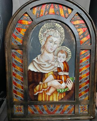 Icona Arte sacra Madonna in Argento