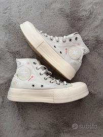 converse con fiori ricamati ai lati (37.5)