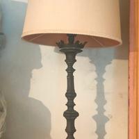 splendida lampada da tavola d'epoca vintage ferro 