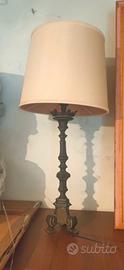 splendida lampada da tavola d'epoca vintage ferro 