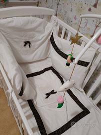 culla completa di materasso + fasciatoio/bagnetto