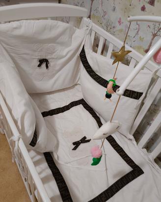 culla completa di materasso + fasciatoio/bagnetto