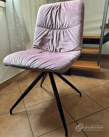 Sedie in velluto rosa
