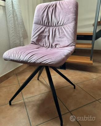 Sedie in velluto rosa