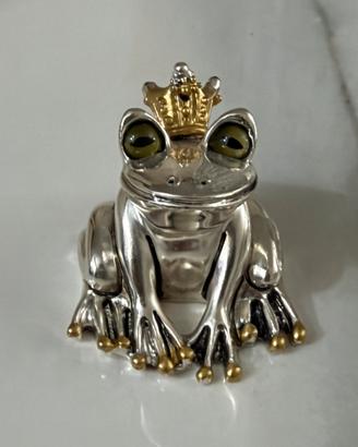 Statuina Rana con Corona in Laminato Argento