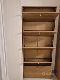 Scarpiera 5 scomparti color legno