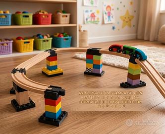 Connettori e Supporti Lego Duplo per Piste legno