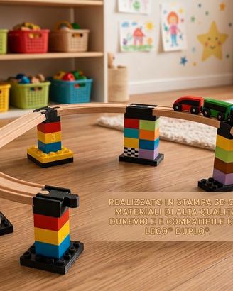 Connettori e Supporti Lego Duplo per Piste legno