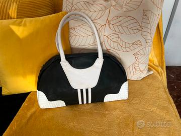 Borsa Adidas bowling bianco nera strisce