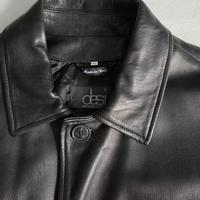 Giaccone uomo in pelle nera taglia L