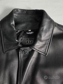 Giaccone uomo in pelle nera taglia L