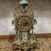 Orologio da Camino in Bronzo Bilanciere Antico