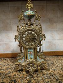 Orologio da Camino in Bronzo Bilanciere Antico