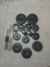 2 manubri regolabili + due manubri da 3 kg