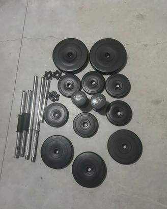 2 manubri regolabili + due manubri da 3 kg
