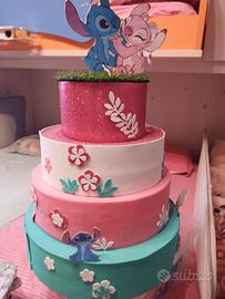 Torta per foto di compleanno Lilo e Angel
