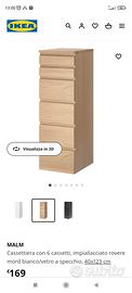 Cassettiera malm 40*123  rovere 