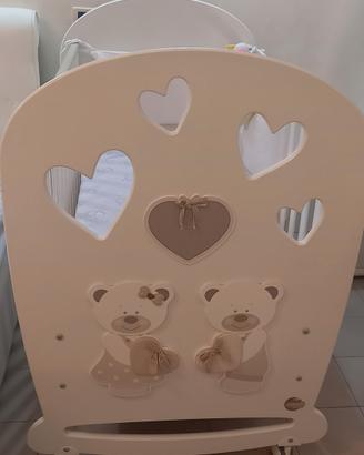 culla+materasso+paracolpi+cuscino+piumone