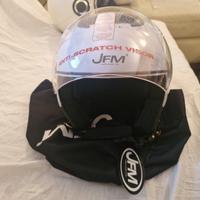 casco moto JFM 427 bianco lucido taglia L