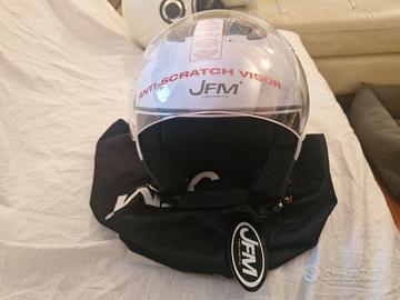 casco moto JFM 427 bianco lucido taglia L