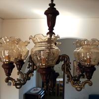 Lampadario classico a 6 luci + 2 aplique - vintage