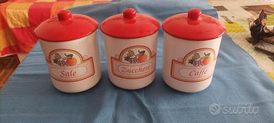 Set 3 barattoli cucina sale zucchero caffè
