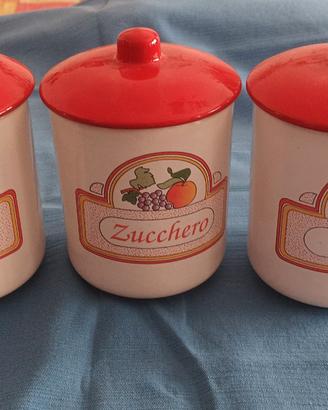 Set 3 barattoli cucina sale zucchero caffè
