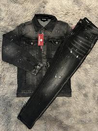completo denim dsquared2 nero taglia S